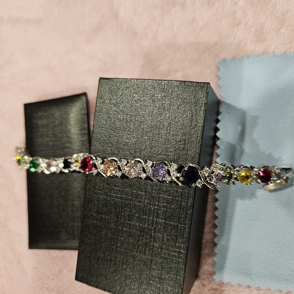 Elegant Multicolor Gemstone Bracelet - Picture 7 of 7
